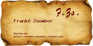 Frankó Zsombor névjegykártya